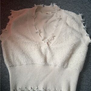 Gilded Intent Cream Fringed Vest